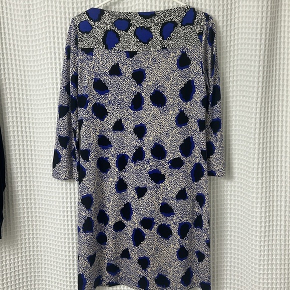 Diane Von Furstenberg Ruri Cheetah Black Blue 100% Silk Shift Dress Size 8 - Picture 9 of 11